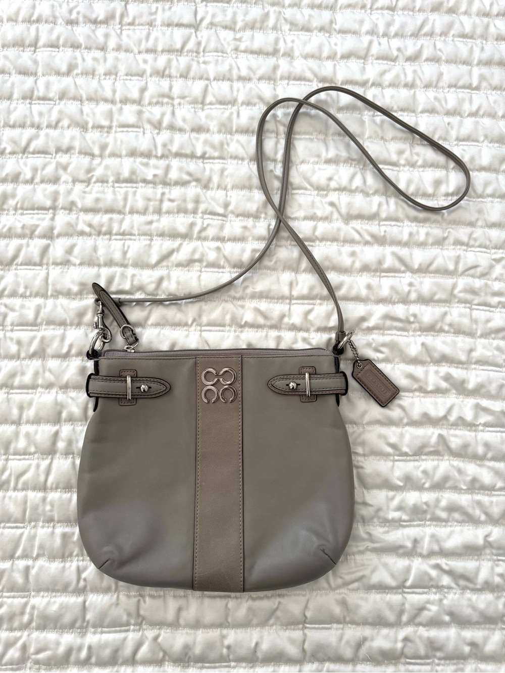 Vintage Coach Gray Leather Crossbody Bag “Colette”
